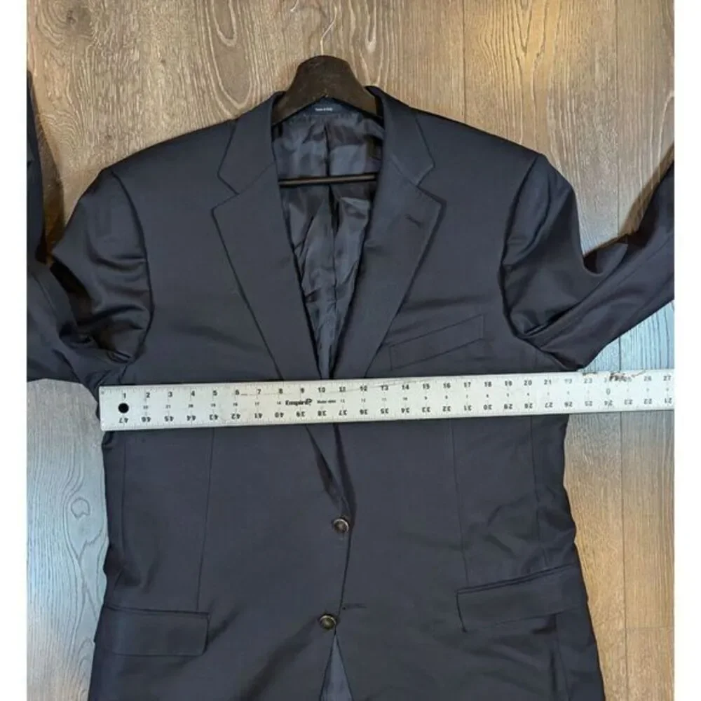 Ermenegildo Zegna Blazer Sport Jacket Men's Size 44 100% Wool Blue Made In Italy